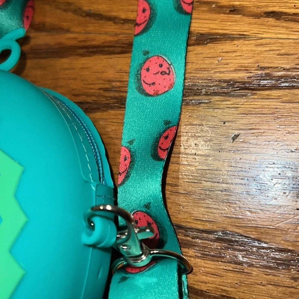 Watermelon silicone crossbody purse with detachable strap. New!